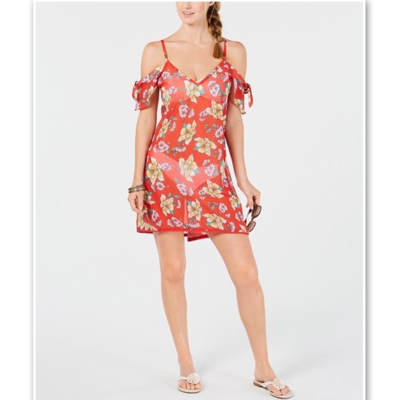Miken Other - NWT Miken Swim Cover Dress Poppy Citrus Floral